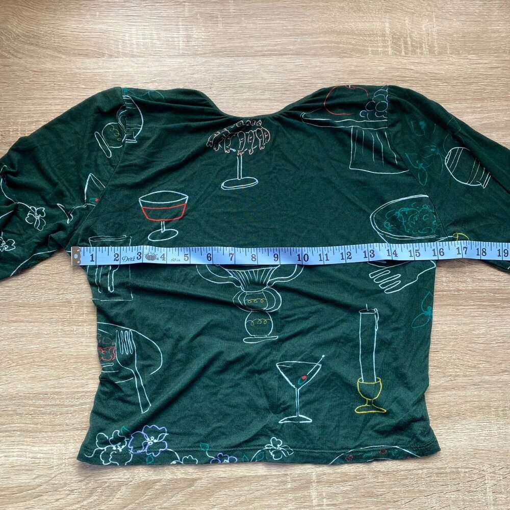 Lisa Says Gah Rowan Top Set The Table Forest Green Large - Picture 6 of 12